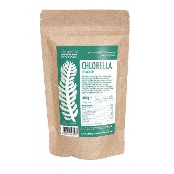 Chlorella pulbere raw bio 200G